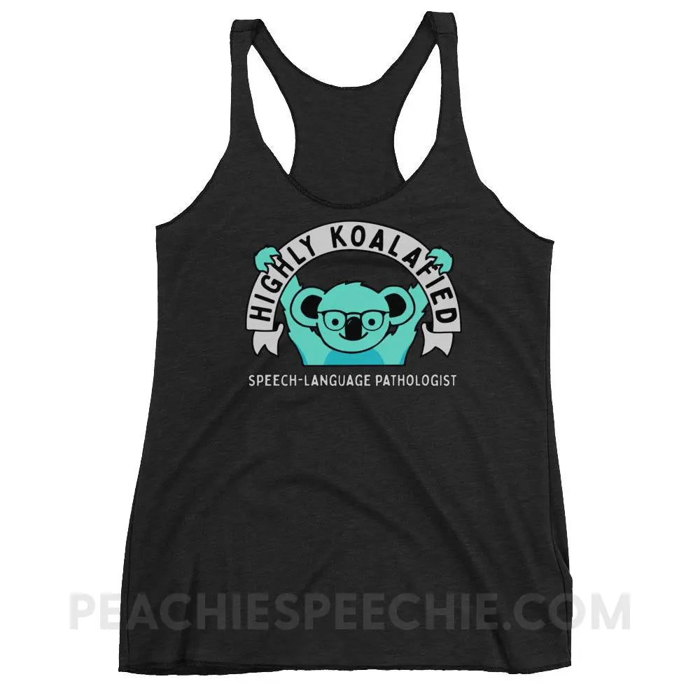 Highly Koalafied SLP Tri-Blend Racerback - Vintage Black / XS - Tank Tops peachiespeechie.com