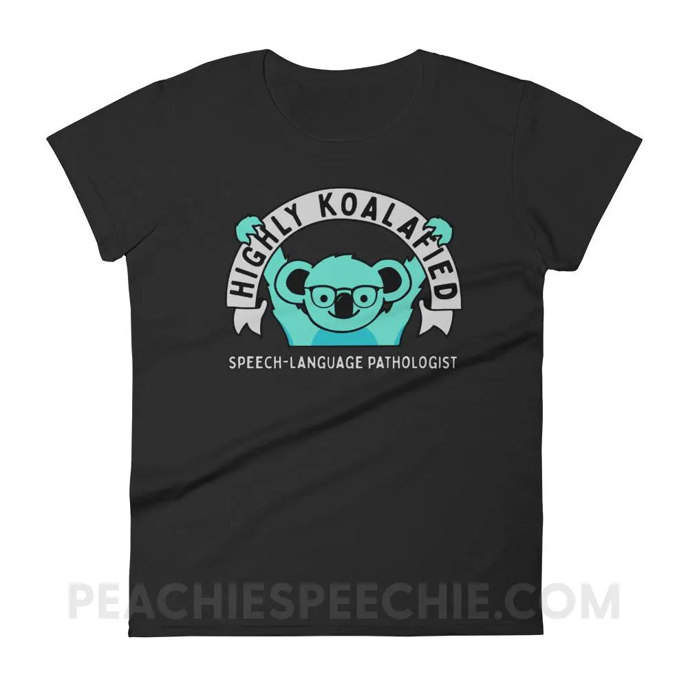 Highly Koalafied SLP Women’s Trendy Tee - Black / S T-Shirts & Tops peachiespeechie.com