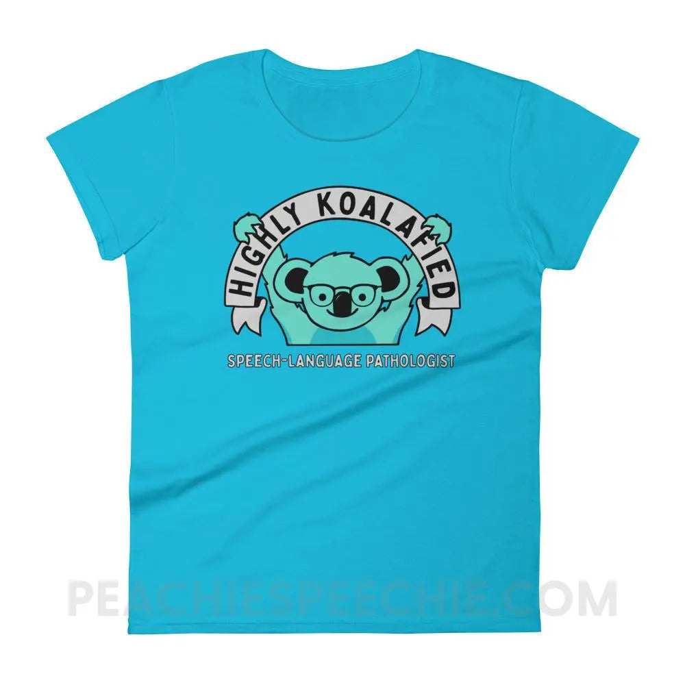 Highly Koalafied SLP Women’s Trendy Tee - Caribbean Blue / S T-Shirts & Tops peachiespeechie.com