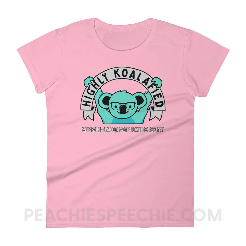 Highly Koalafied SLP Women’s Trendy Tee - Charity Pink / S T-Shirts & Tops peachiespeechie.com