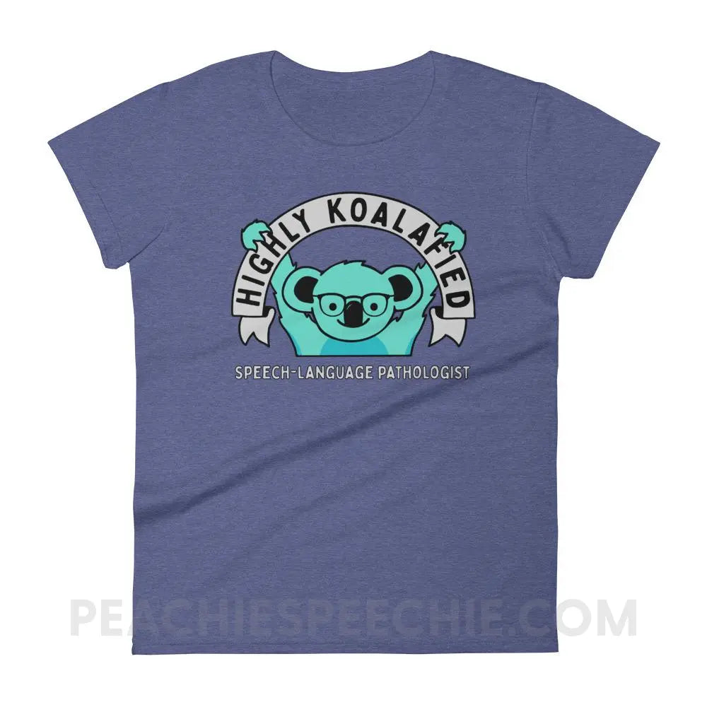 Highly Koalafied SLP Women’s Trendy Tee - Heather Blue / S T-Shirts & Tops peachiespeechie.com