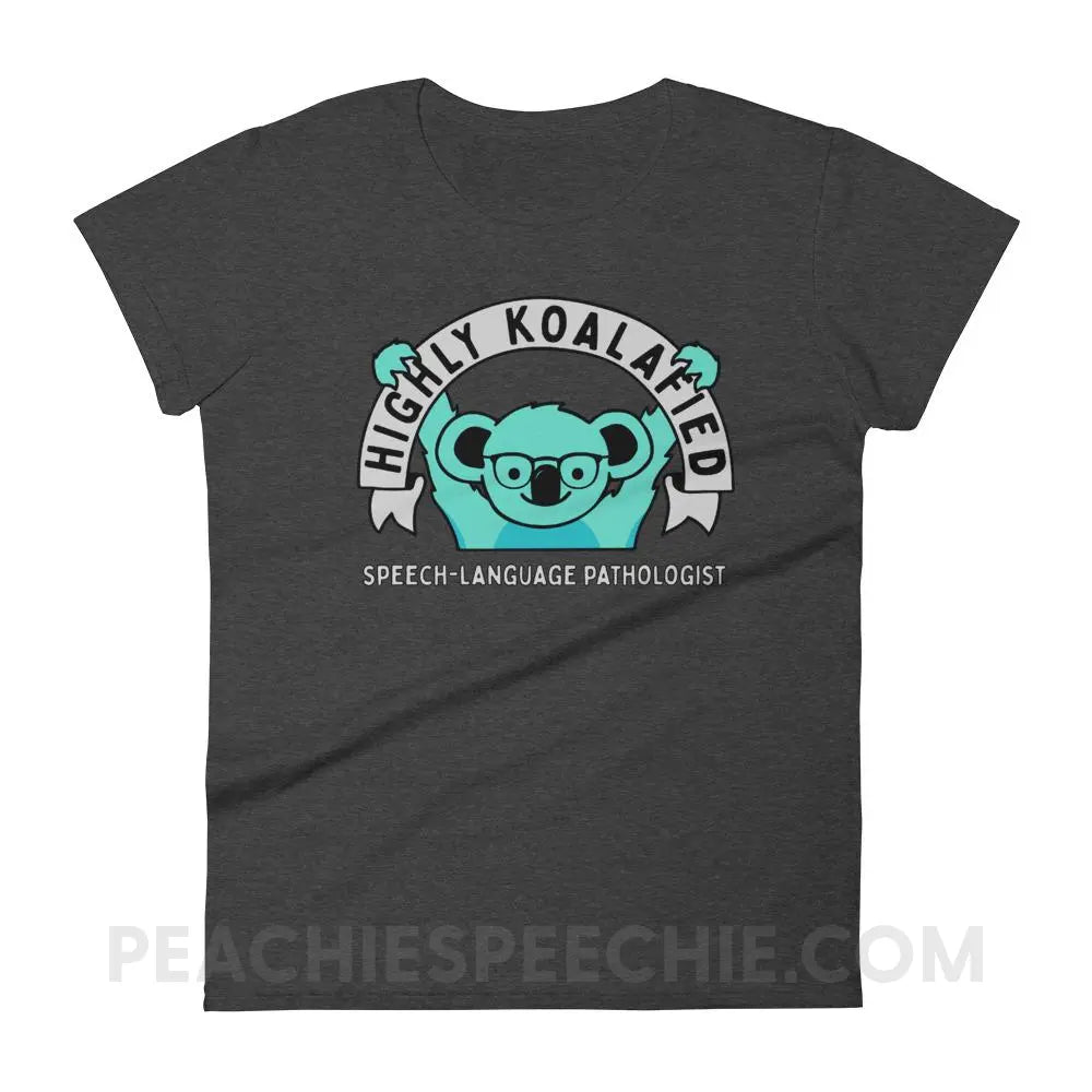 Highly Koalafied SLP Women’s Trendy Tee - Heather Dark Grey / S T-Shirts & Tops peachiespeechie.com