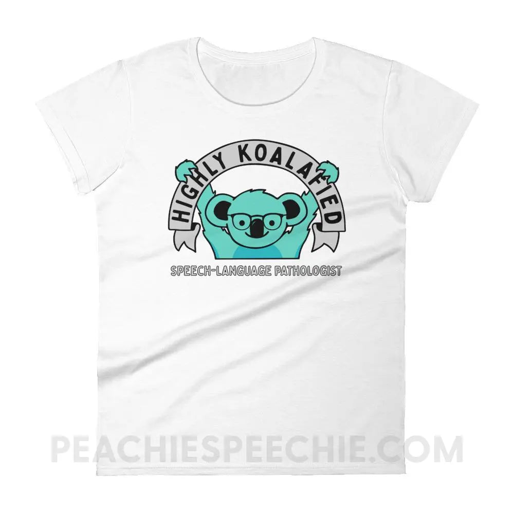 Highly Koalafied SLP Women’s Trendy Tee - White / S T-Shirts & Tops peachiespeechie.com