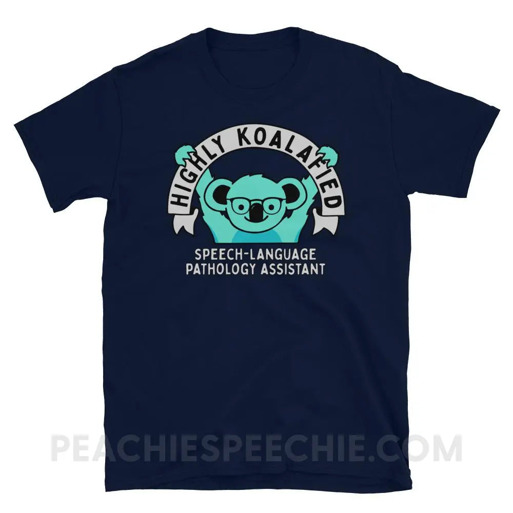 Highly Koalafied SLPA Classic Tee - Navy / S - T-Shirts & Tops peachiespeechie.com