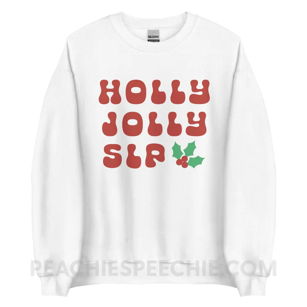 Holly Jolly SLP Classic Sweatshirt - White / S - peachiespeechie.com