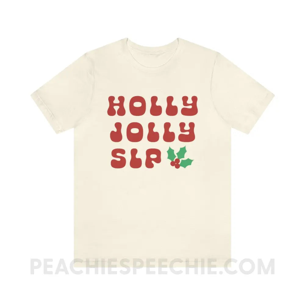 Holly Jolly SLP Premium Soft Tee - Natural / S - T-Shirt peachiespeechie.com
