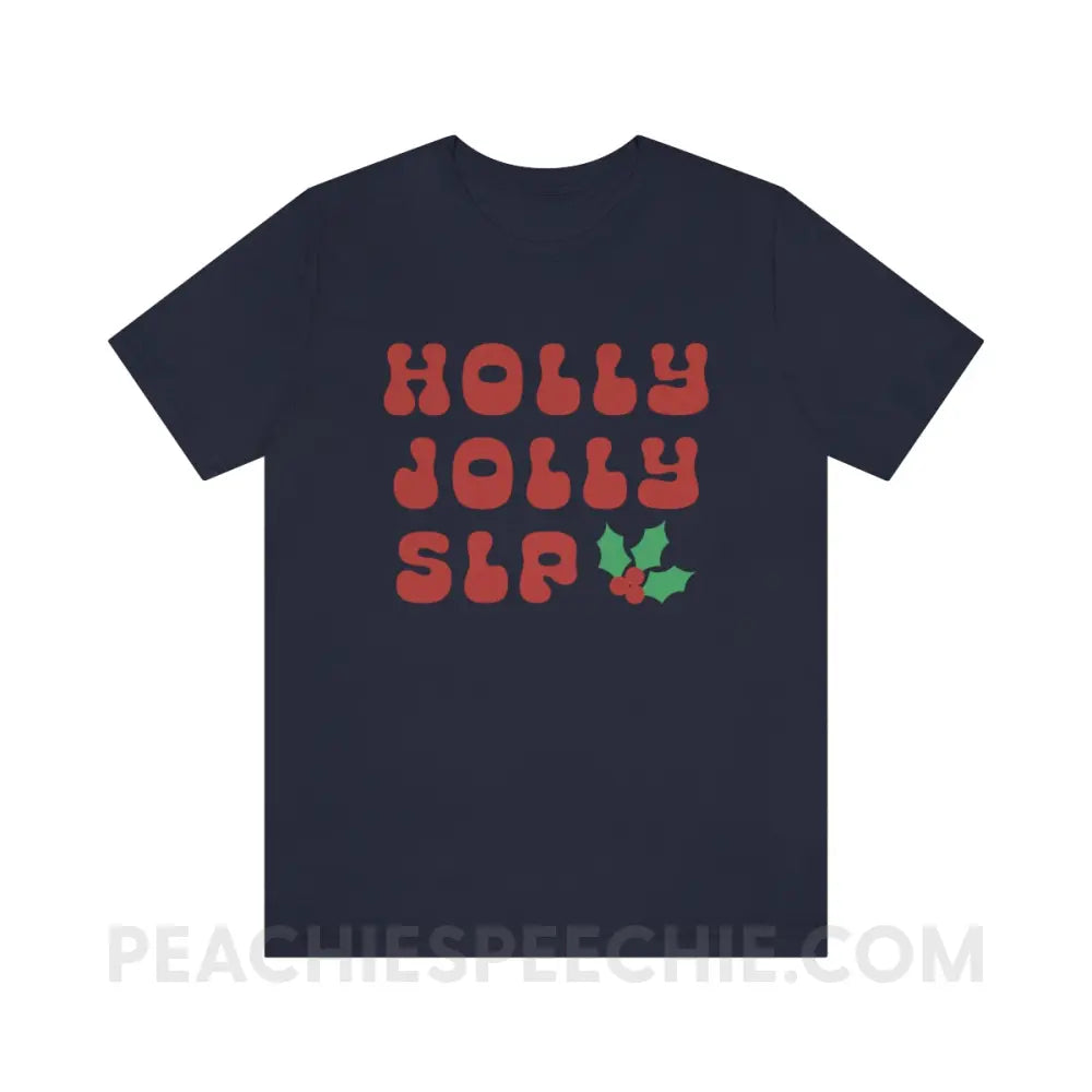 Holly Jolly SLP Premium Soft Tee - Navy / S - T-Shirt peachiespeechie.com