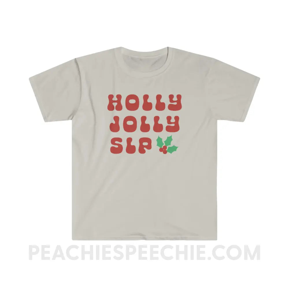 Holly Jolly SLP Classic Tee - Ice Grey / S - T-Shirt peachiespeechie.com