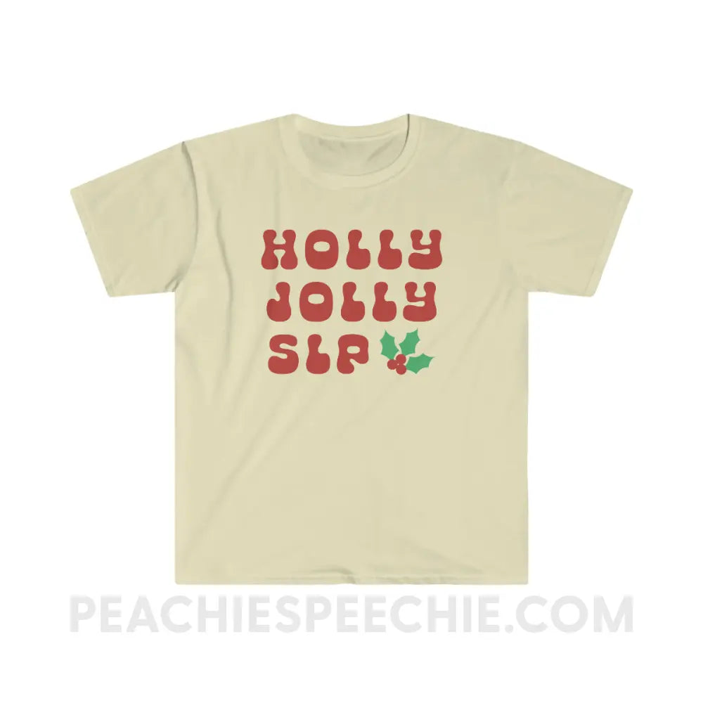 Holly Jolly SLP Classic Tee - Natural / S - T-Shirt peachiespeechie.com