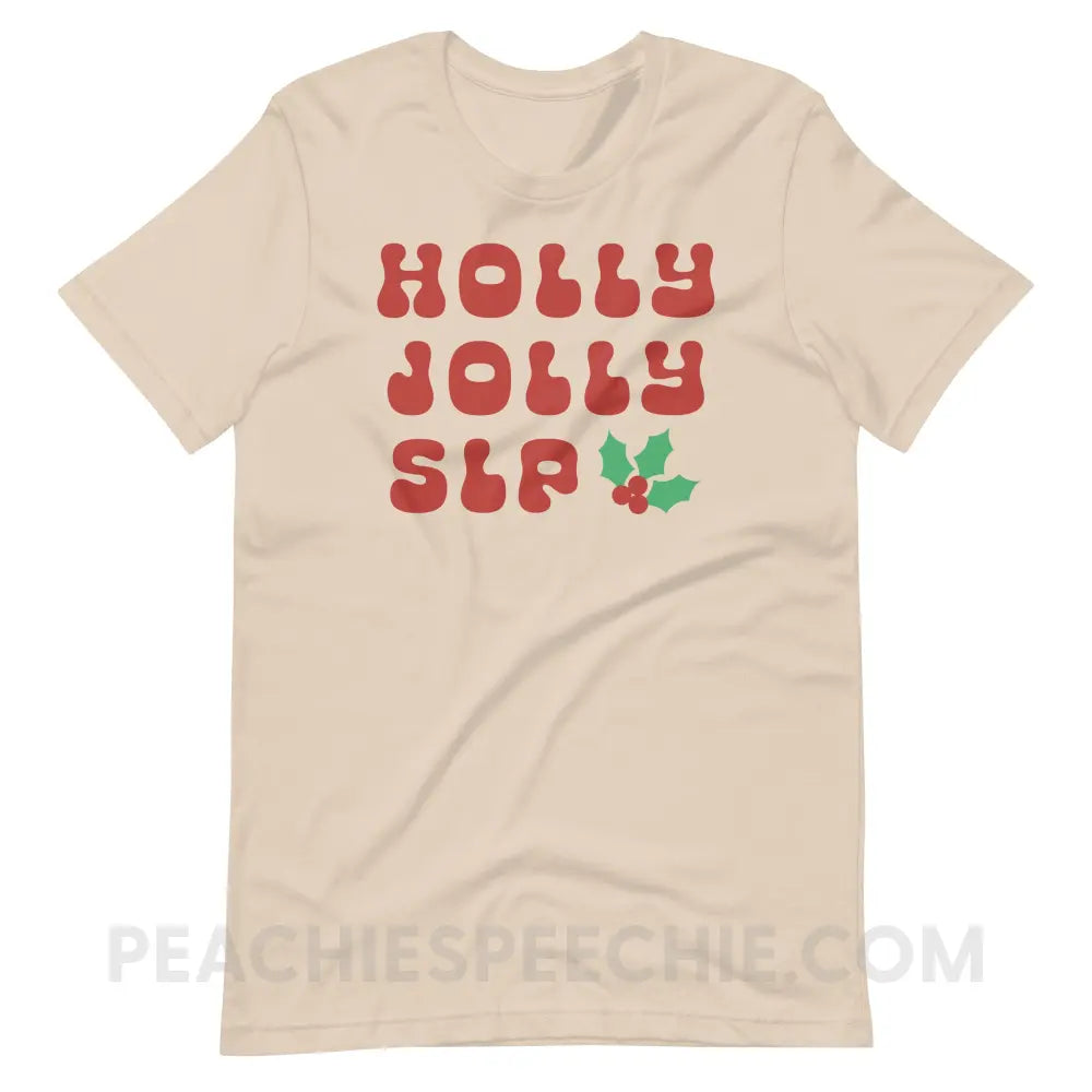 Holly Jolly SLP Premium Soft Tee - Cream / S - T-Shirt peachiespeechie.com