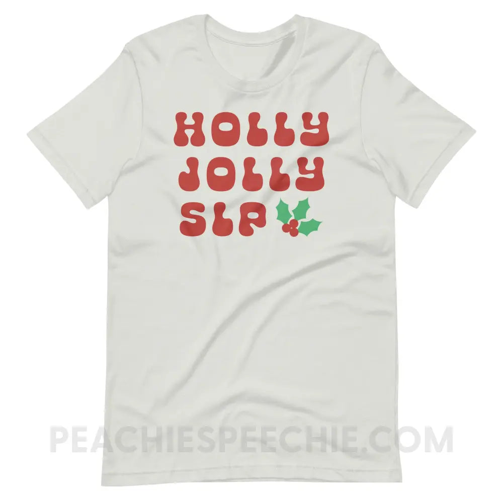 Holly Jolly SLP Premium Soft Tee - Silver / S - T-Shirt peachiespeechie.com