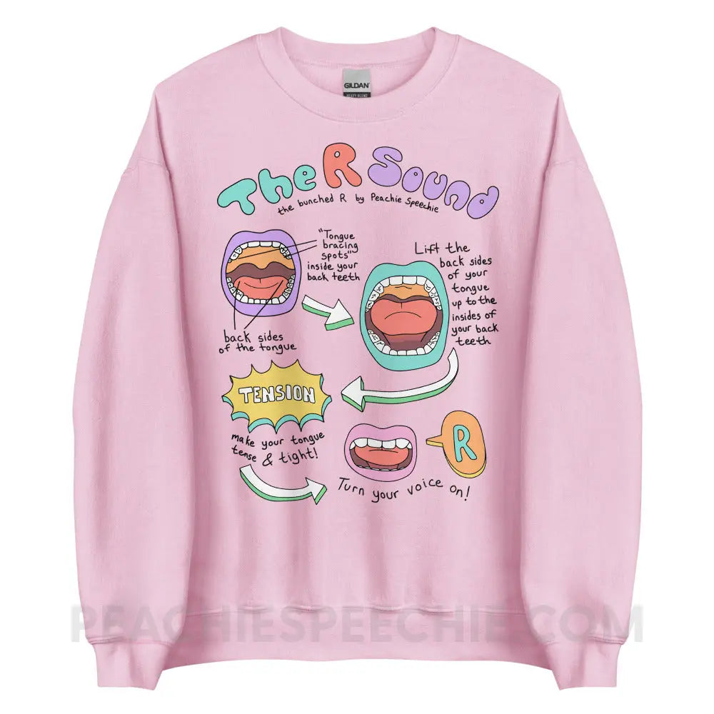 How To Say The Bunched R Sound Classic Sweatshirt - Light Pink / S - peachiespeechie.com
