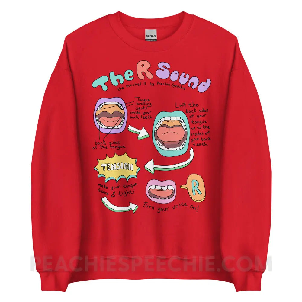 How To Say The Bunched R Sound Classic Sweatshirt - Red / S - peachiespeechie.com