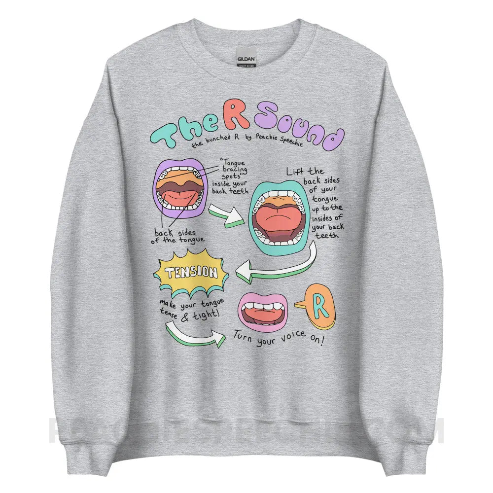 How To Say The Bunched R Sound Classic Sweatshirt - Sport Grey / S - peachiespeechie.com