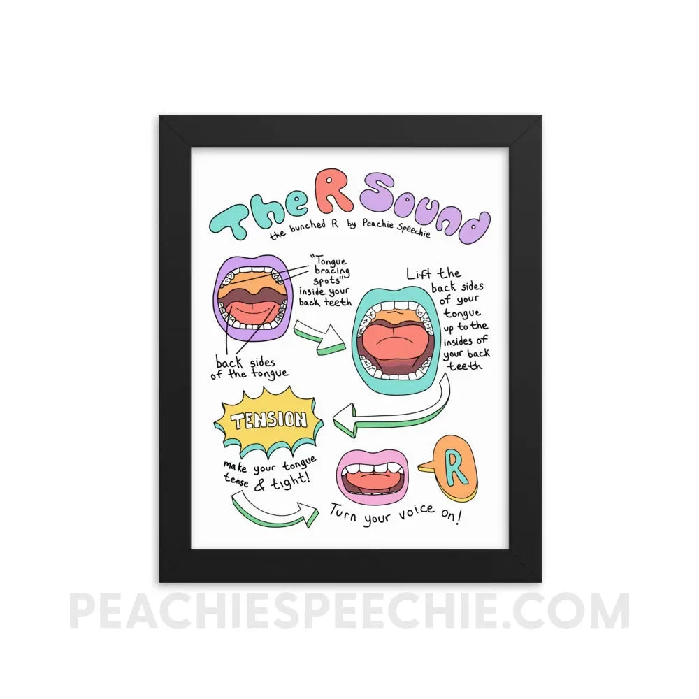 How To Say The Bunched R Sound Framed Poster - 8″×10″ - peachiespeechie.com