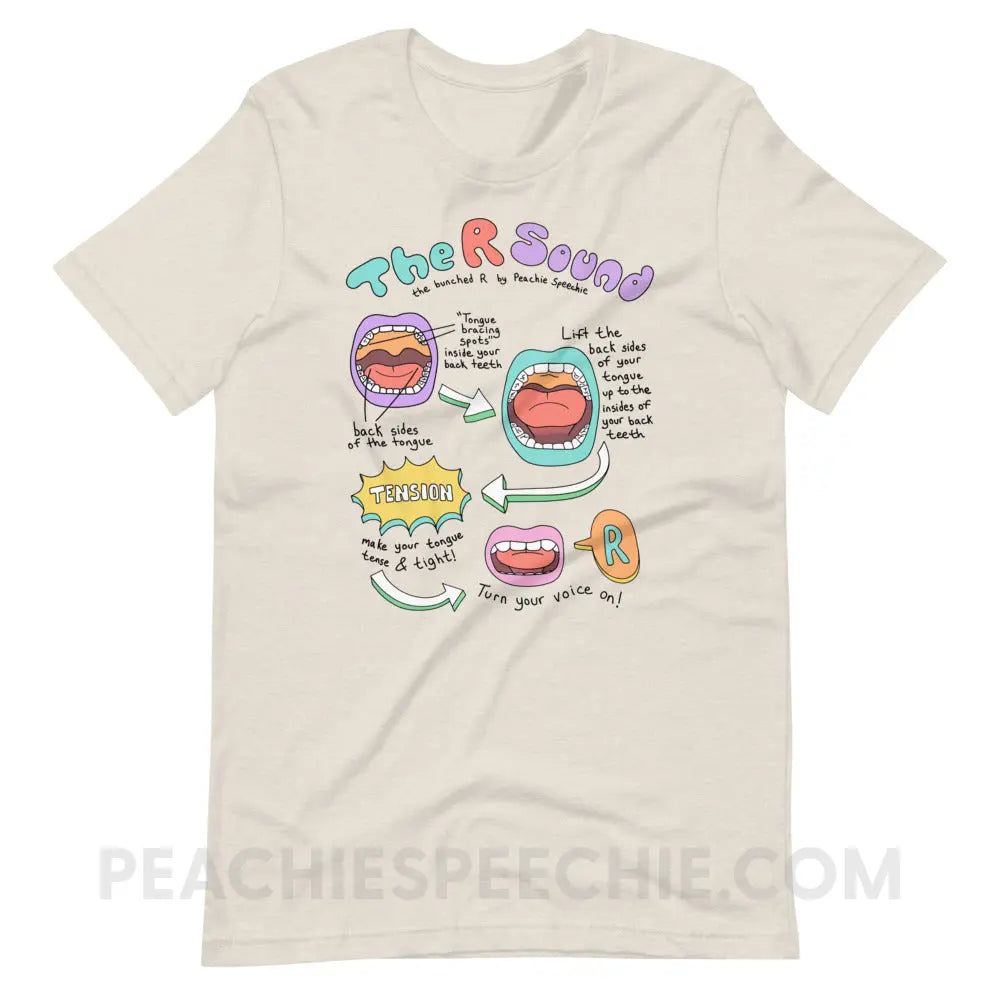 How To Say The Bunched R Sound Premium Soft Tee - Heather Dust / S - peachiespeechie.com