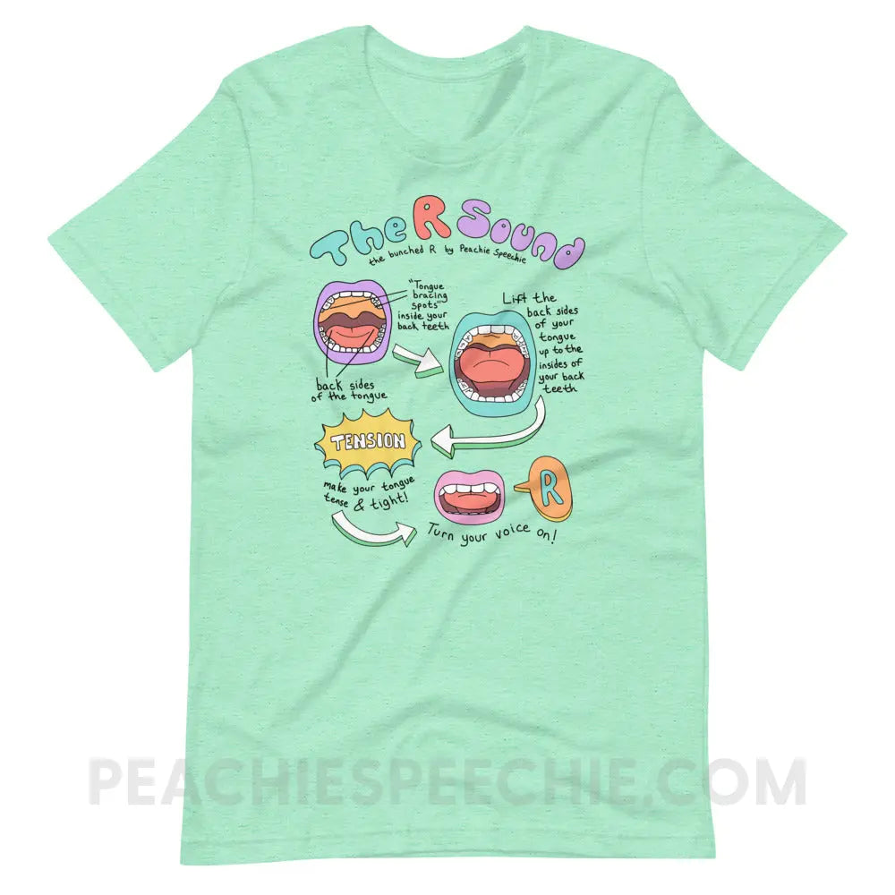 How To Say The Bunched R Sound Premium Soft Tee - Heather Mint / S - peachiespeechie.com