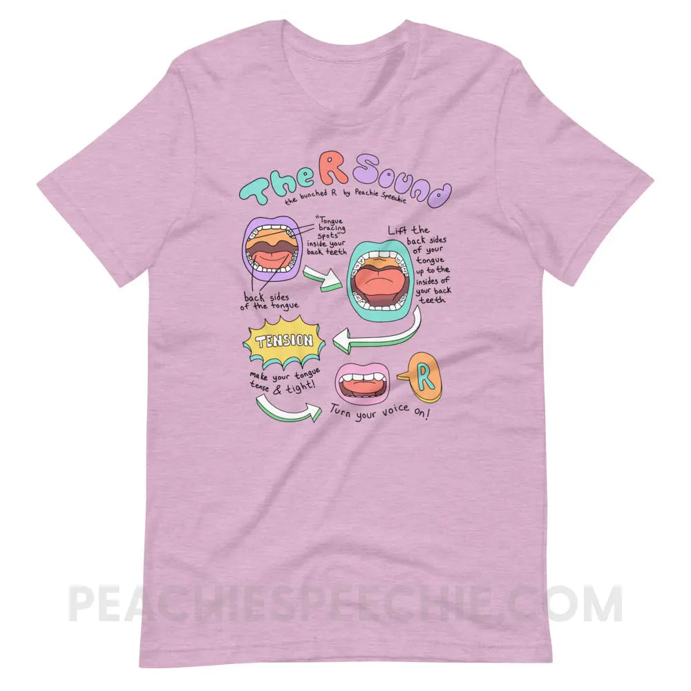 How To Say The Bunched R Sound Premium Soft Tee - Heather Prism Lilac / XS - peachiespeechie.com