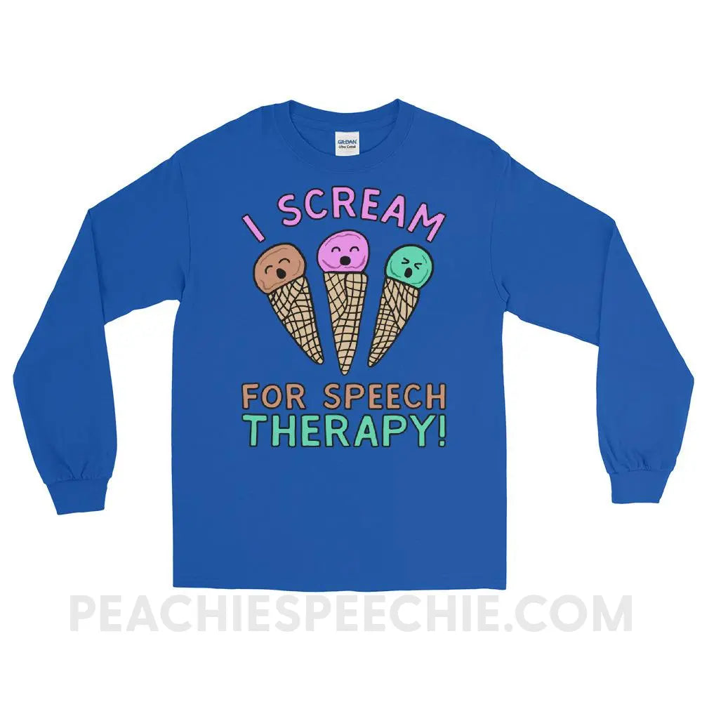 I Scream for Speech Long Sleeve Tee - T-Shirts & Tops peachiespeechie.com