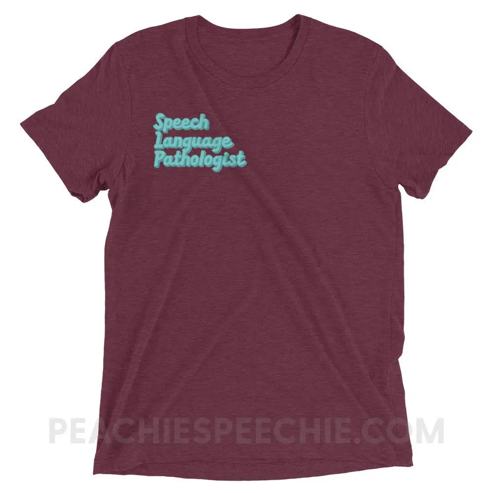 Ice Blue SLP Tri-Blend Tee - Maroon Triblend / XS - peachiespeechie.com