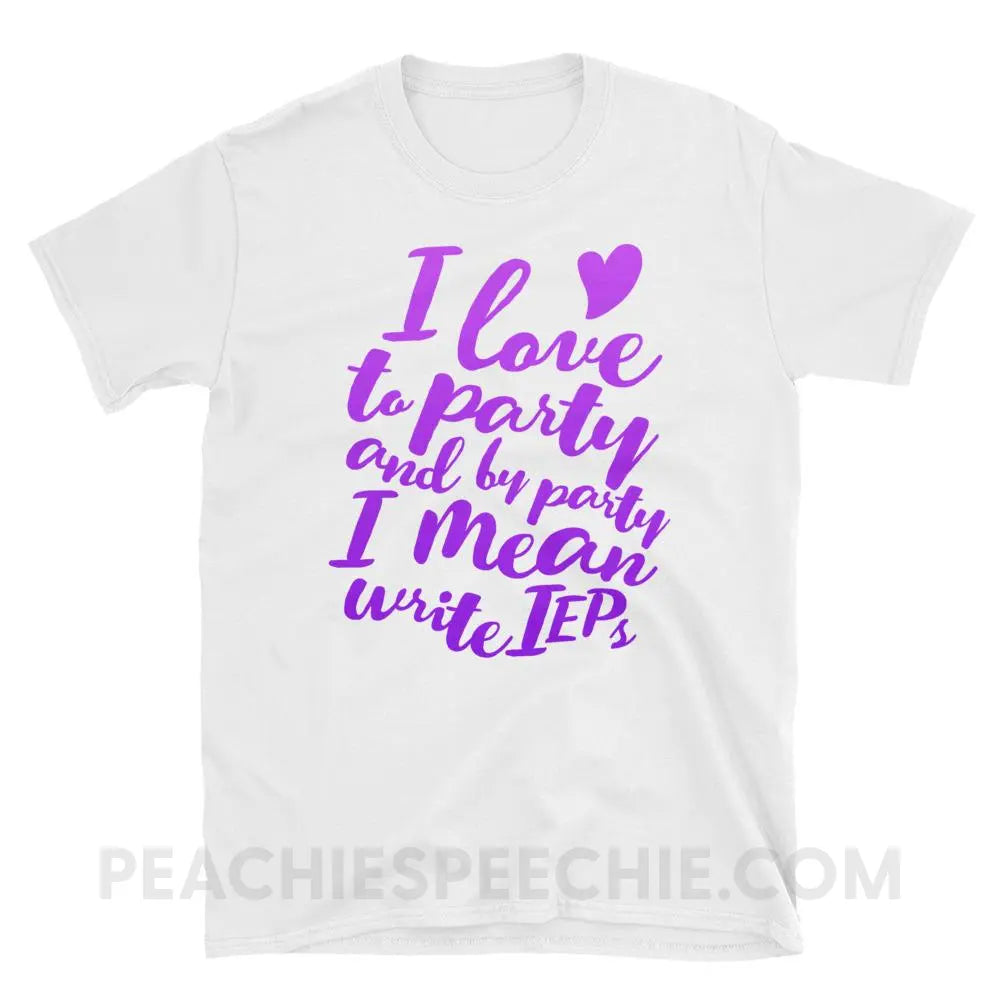 IEP Party Classic Tee - White / S - T-Shirts & Tops peachiespeechie.com