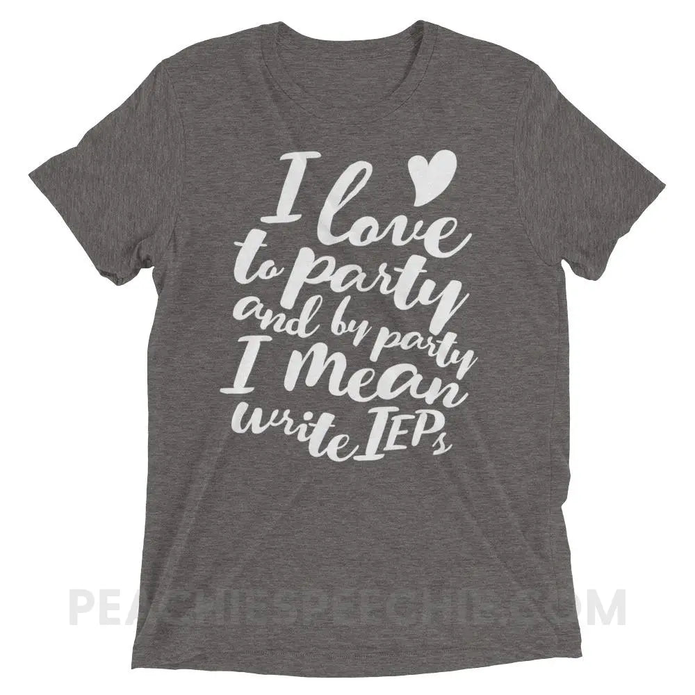 IEP Party Tri-Blend Tee - Grey Triblend / XS - T-Shirts & Tops peachiespeechie.com