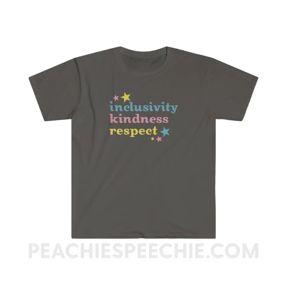 Inclusivity Kindness Respect Classic Tee - Charcoal / S - T-Shirt peachiespeechie.com