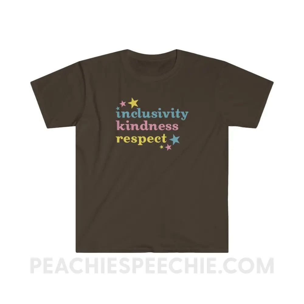 Inclusivity Kindness Respect Classic Tee - Dark Chocolate / S - T-Shirt peachiespeechie.com