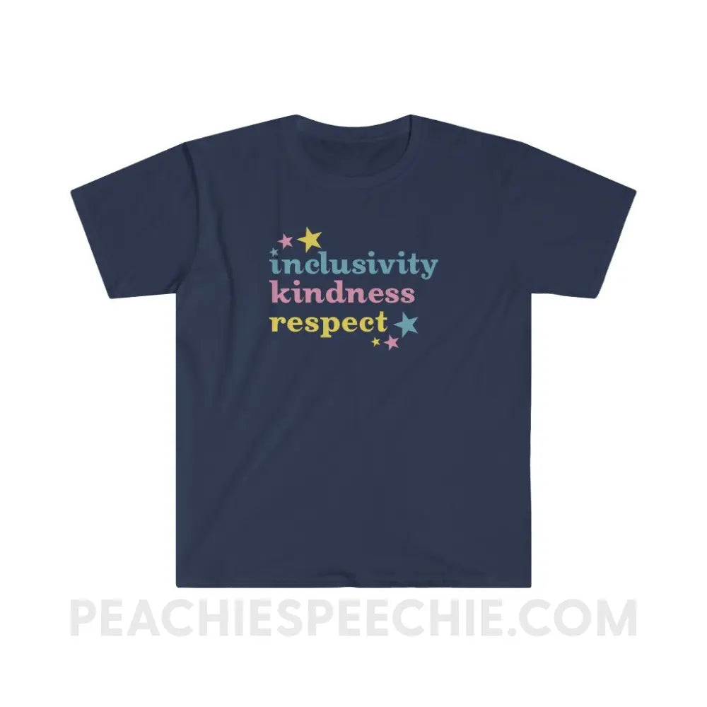 Inclusivity Kindness Respect Classic Tee - Navy / S - T-Shirt peachiespeechie.com