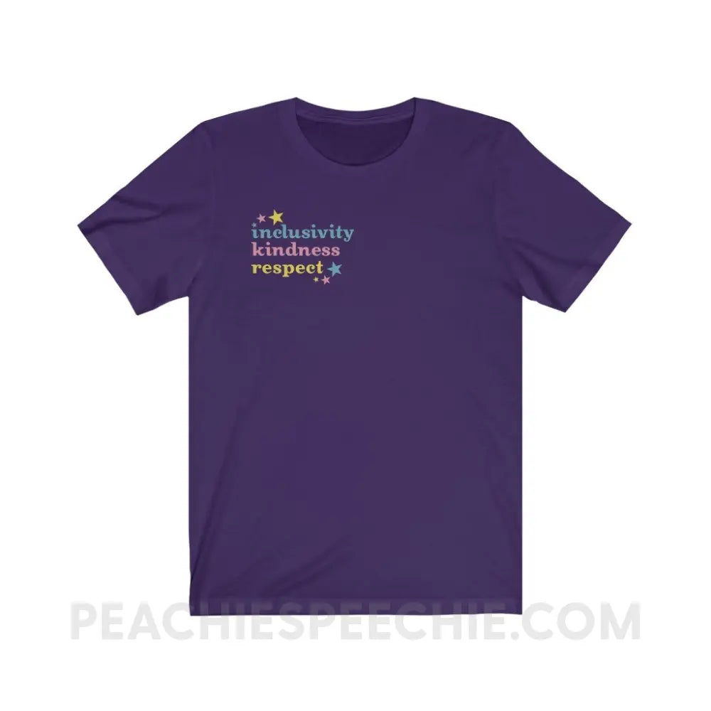 Inclusivity Kindness Respect Premium Soft Tee - Team Purple / S - T-Shirt peachiespeechie.com