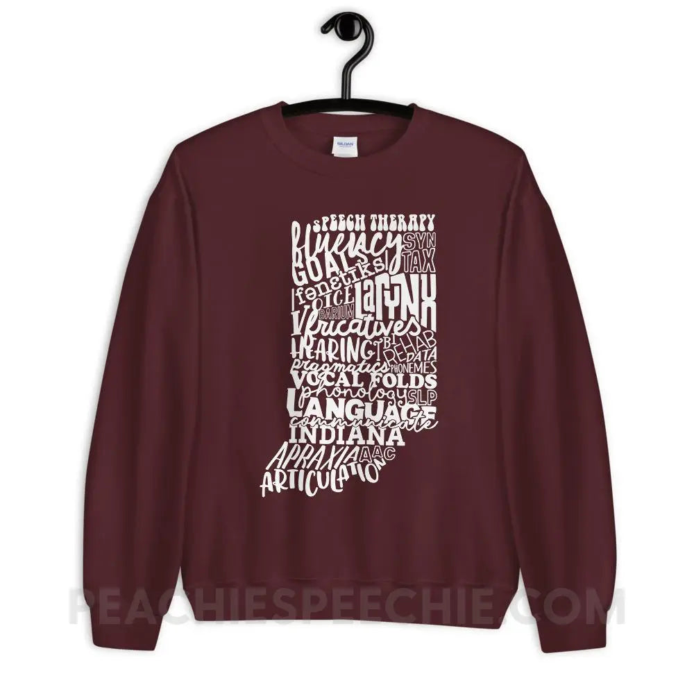 Indiana SLP Classic Sweatshirt - Maroon / S - peachiespeechie.com