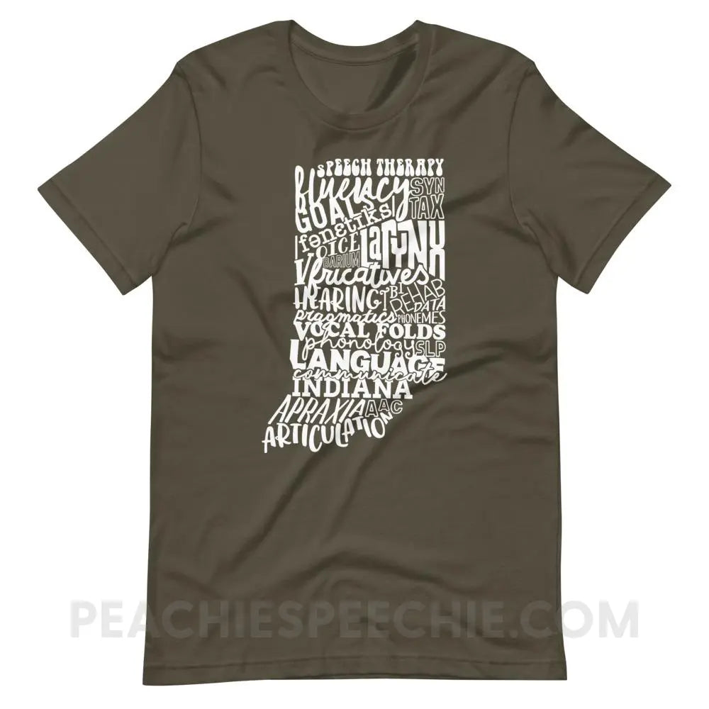 Indiana SLP Premium Soft Tee - Army / S - peachiespeechie.com