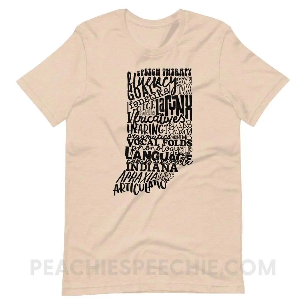 Indiana SLP Premium Soft Tee - Heather Dust / S - peachiespeechie.com