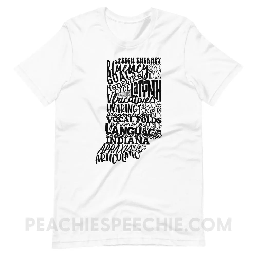 Indiana SLP Premium Soft Tee - White / XS - peachiespeechie.com