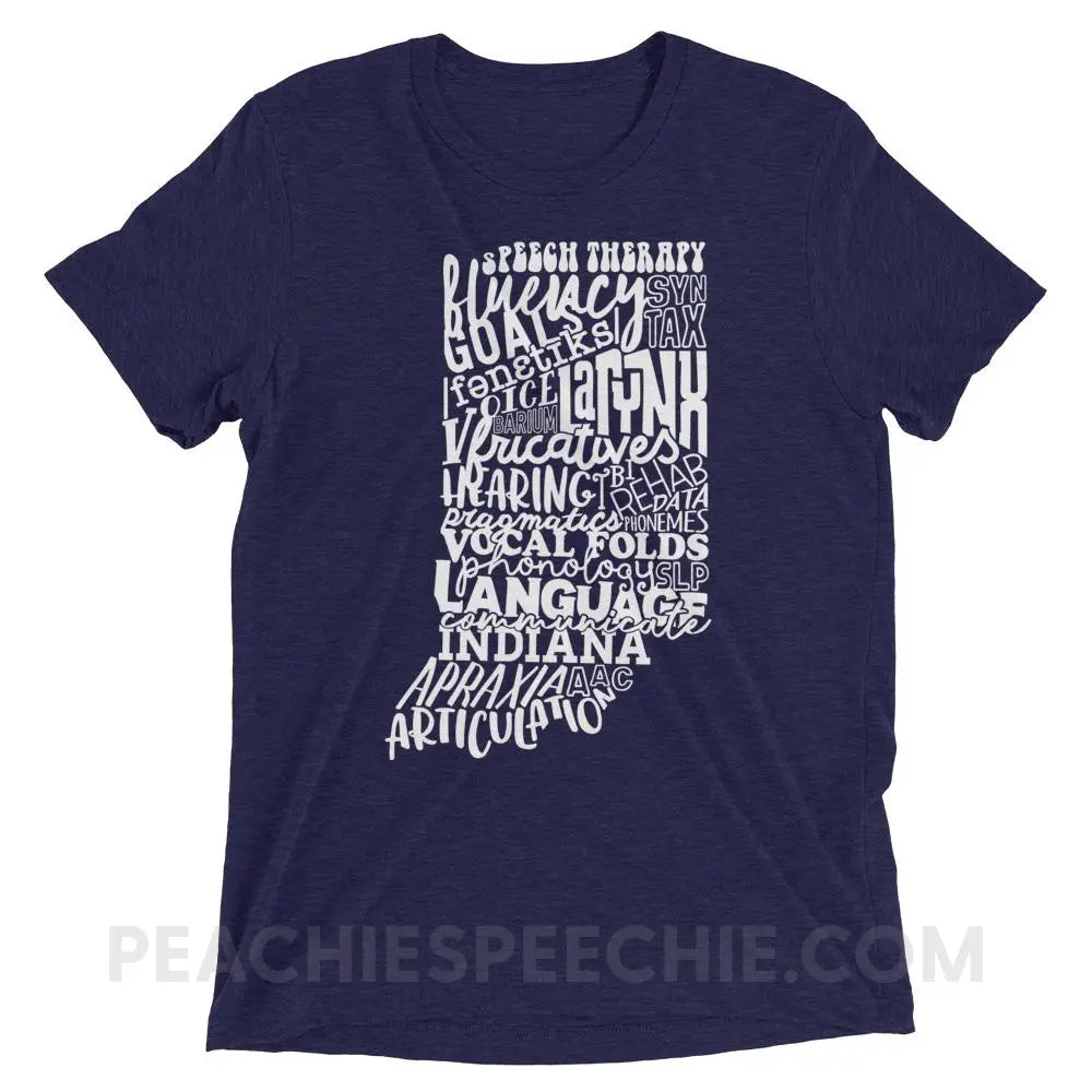 Indiana SLP Tri-Blend Tee - Navy Triblend / XS - peachiespeechie.com