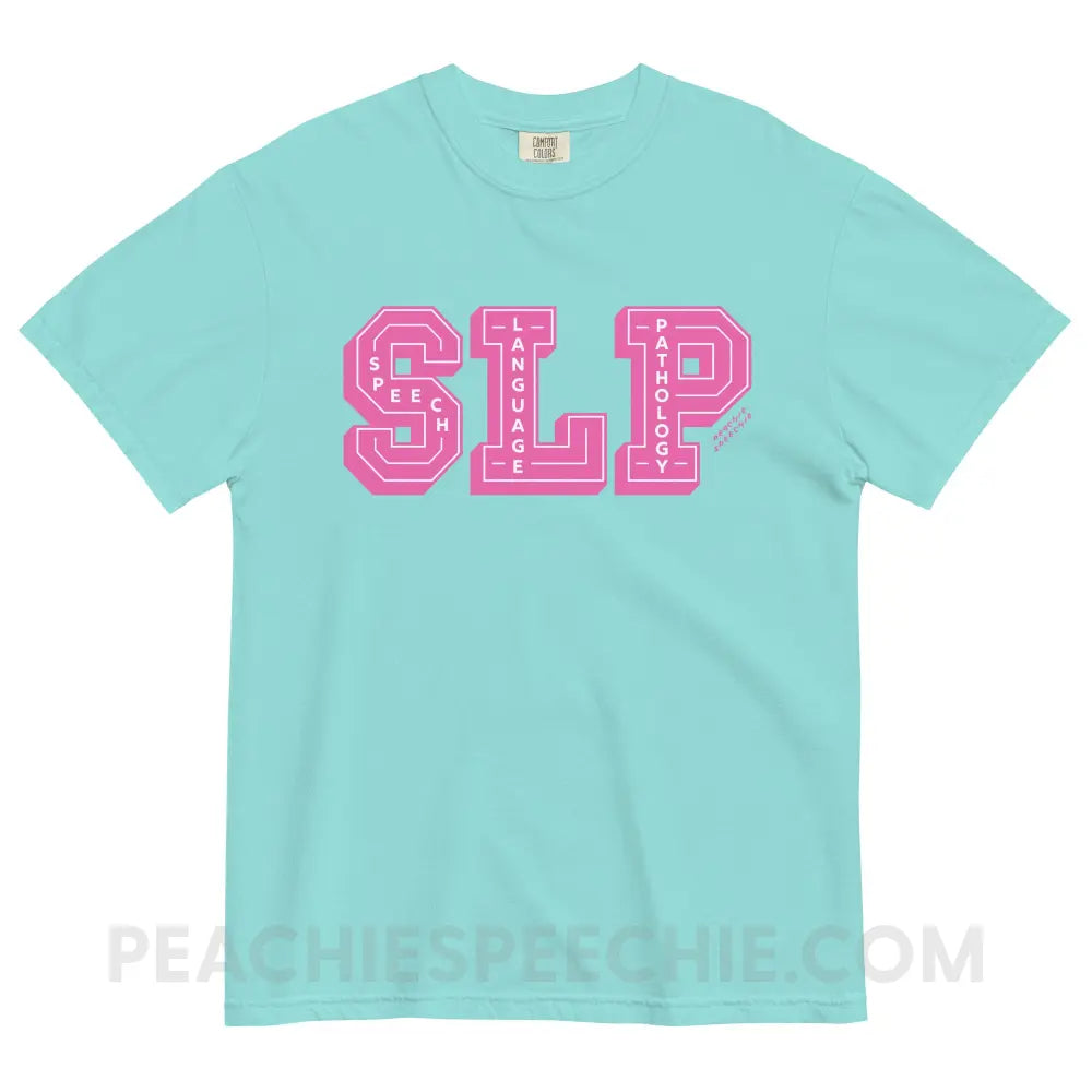 Letters-In-Letters SLP Comfort Colors Tee - Lagoon Blue / S - peachiespeechie.com
