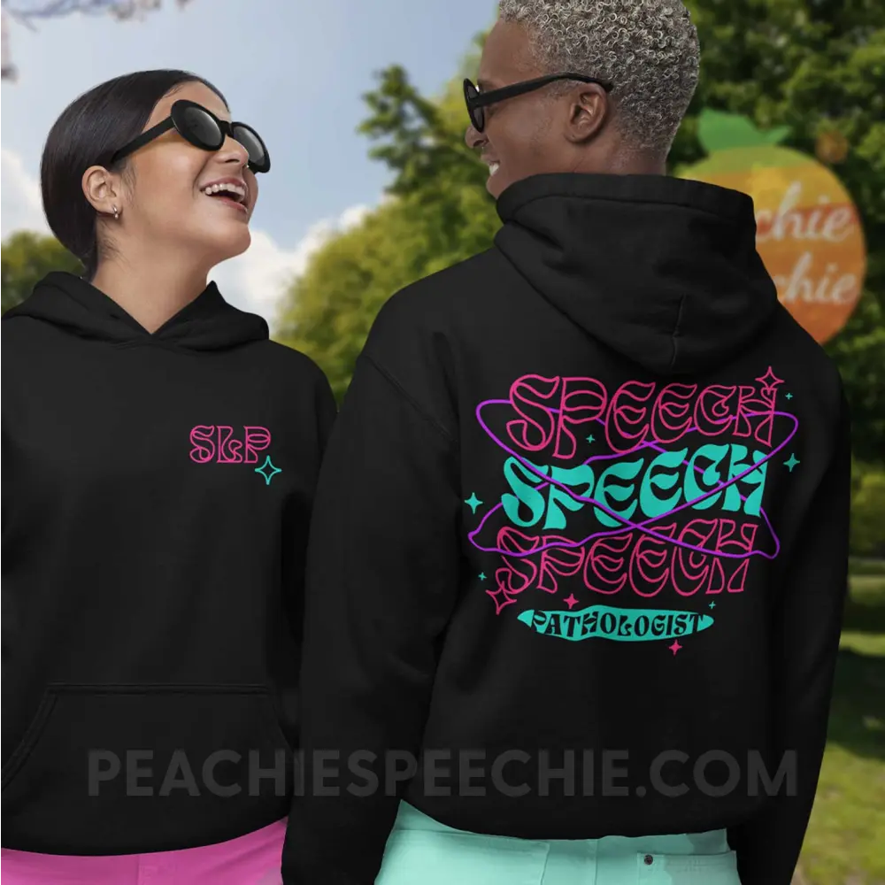 Intergalactic Speech Classic Hoodie - Black / S - peachiespeechie.com