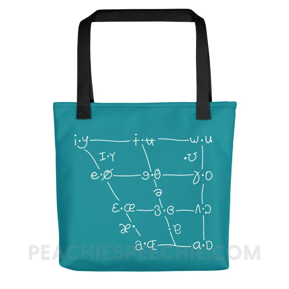 IPA Vowel Chart Tote Bag - Black - Bags peachiespeechie.com