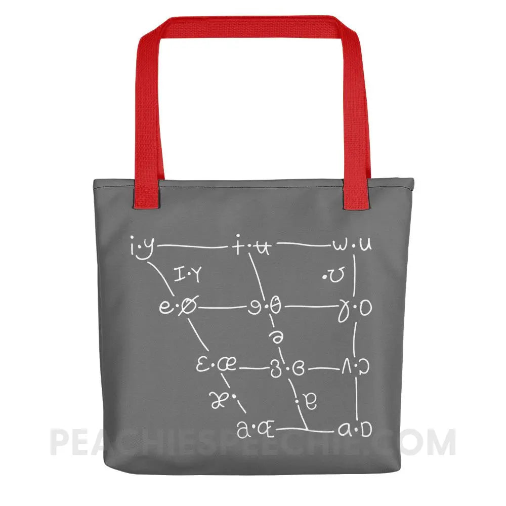 IPA Vowel Chart Tote Bag - Red - Bags peachiespeechie.com