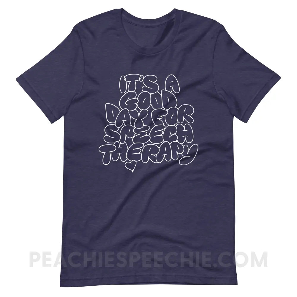 It’s A Good Day For Speech Therapy Premium Soft Tee - Heather Midnight Navy / S - peachiespeechie.com