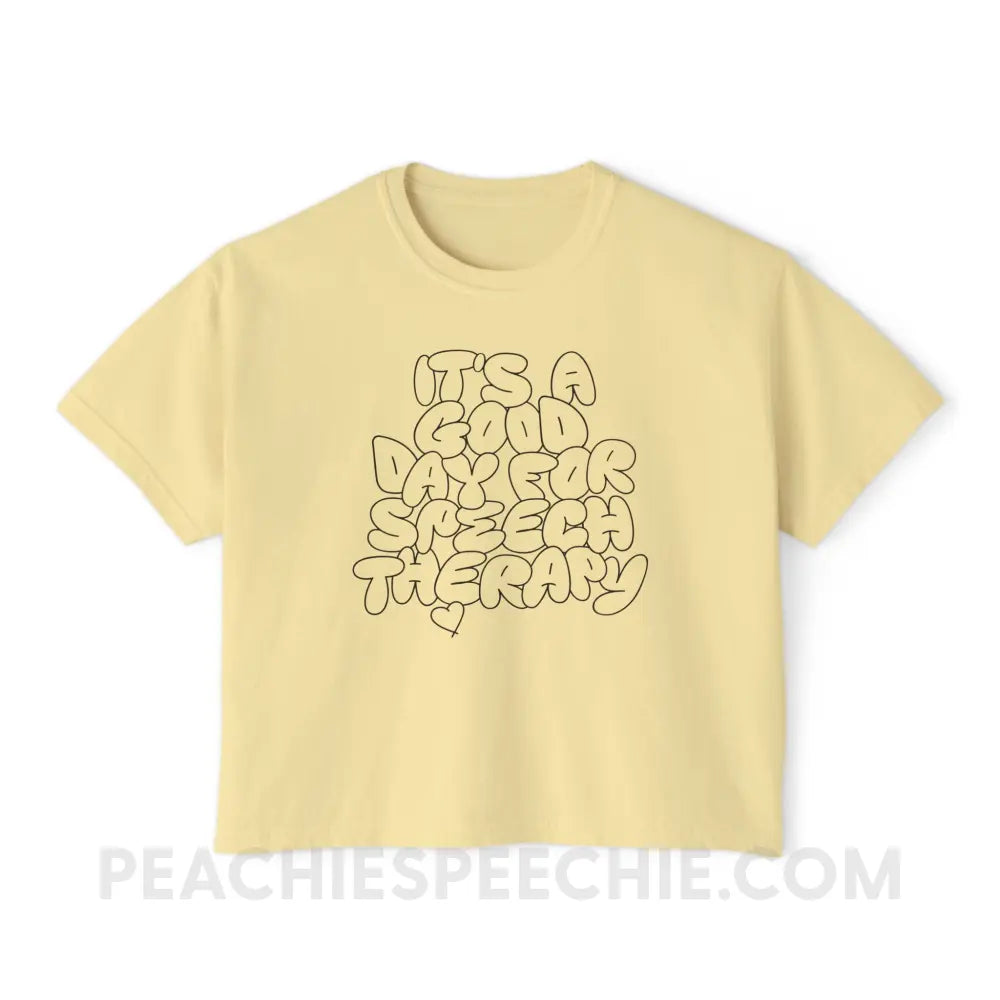 It’s A Good Day For Speech Therapy Comfort Colors Boxy Tee - Butter / S - T-Shirt peachiespeechie.com