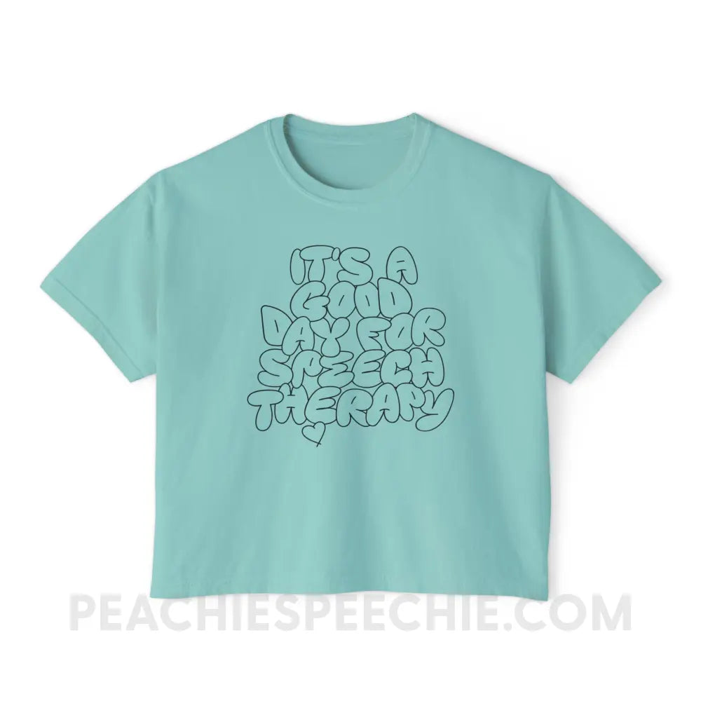 It’s A Good Day For Speech Therapy Comfort Colors Boxy Tee - Chalky Mint / S - T-Shirt peachiespeechie.com
