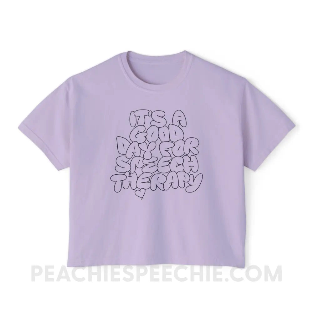 It’s A Good Day For Speech Therapy Comfort Colors Boxy Tee - Orchid / S - T-Shirt peachiespeechie.com