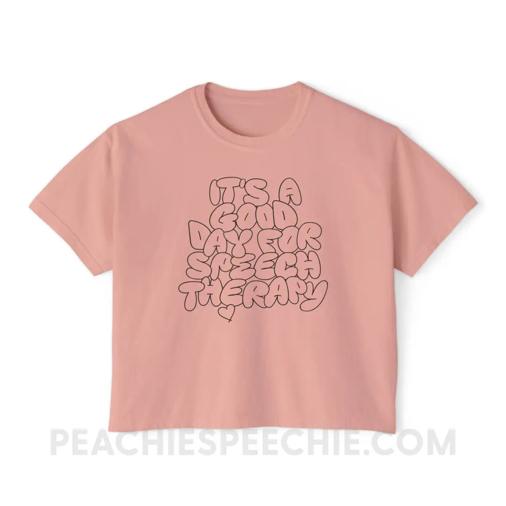 It’s A Good Day For Speech Therapy Comfort Colors Boxy Tee - Peachy / S - T-Shirt peachiespeechie.com