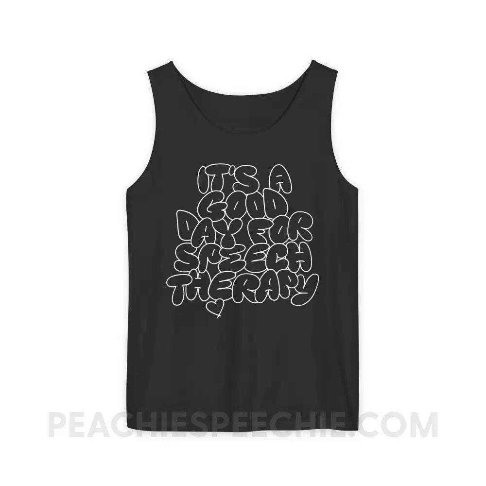 It’s A Good Day For Speech Therapy Comfort Colors Tank - Black / XS - Top peachiespeechie.com