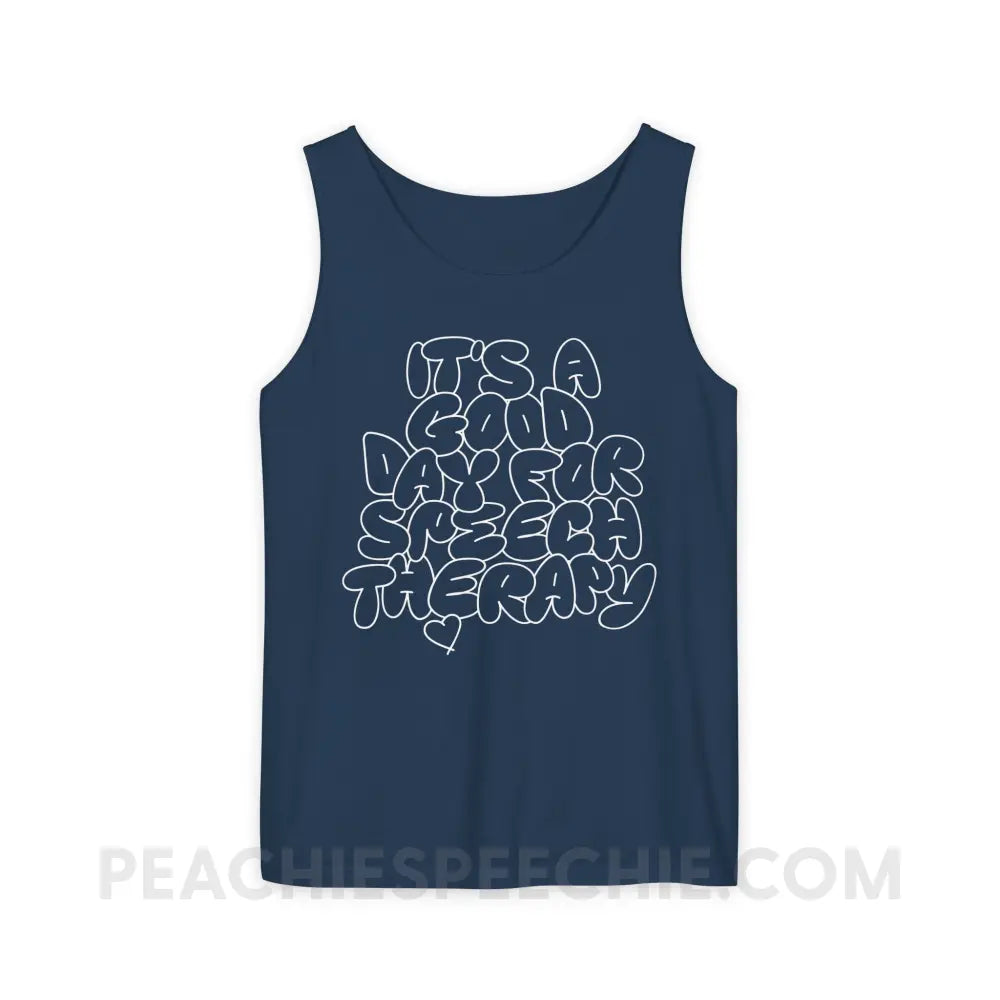 It’s A Good Day For Speech Therapy Comfort Colors Tank - True Navy / S - Top peachiespeechie.com