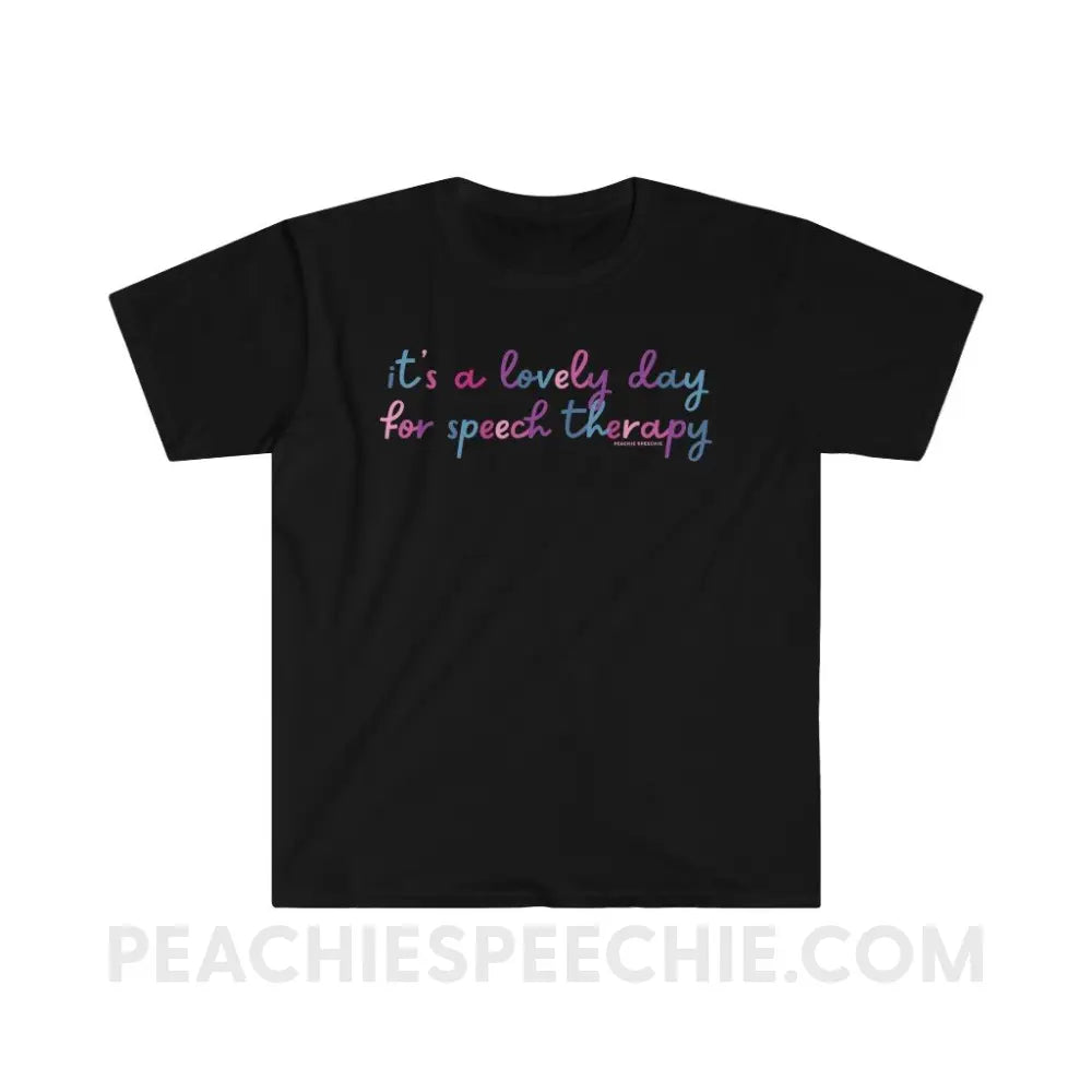 It’s A Lovely Day For Speech Therapy Classic Tee - Black / S - T-Shirt peachiespeechie.com