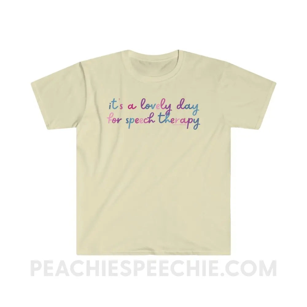 It’s A Lovely Day For Speech Therapy Classic Tee - Natural / S - T-Shirt peachiespeechie.com
