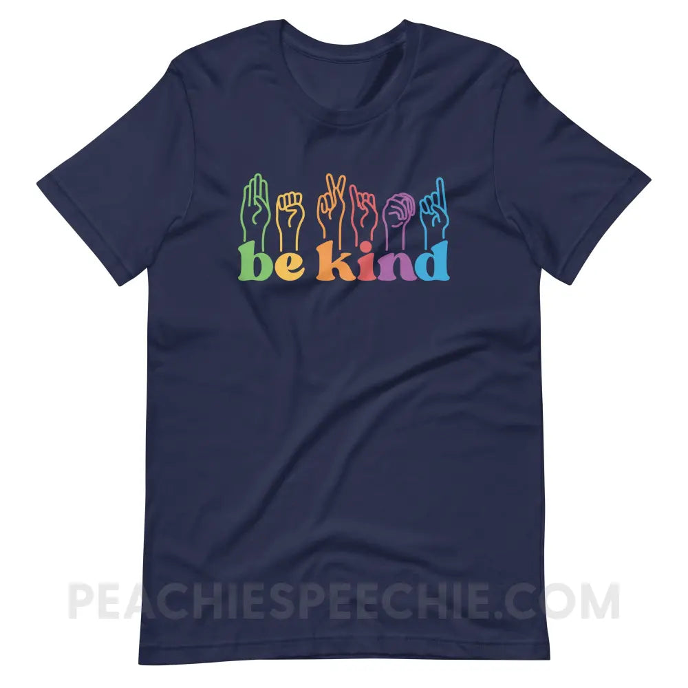 Be Kind Hands Premium Soft Tee - Navy / XS T-Shirt peachiespeechie.com