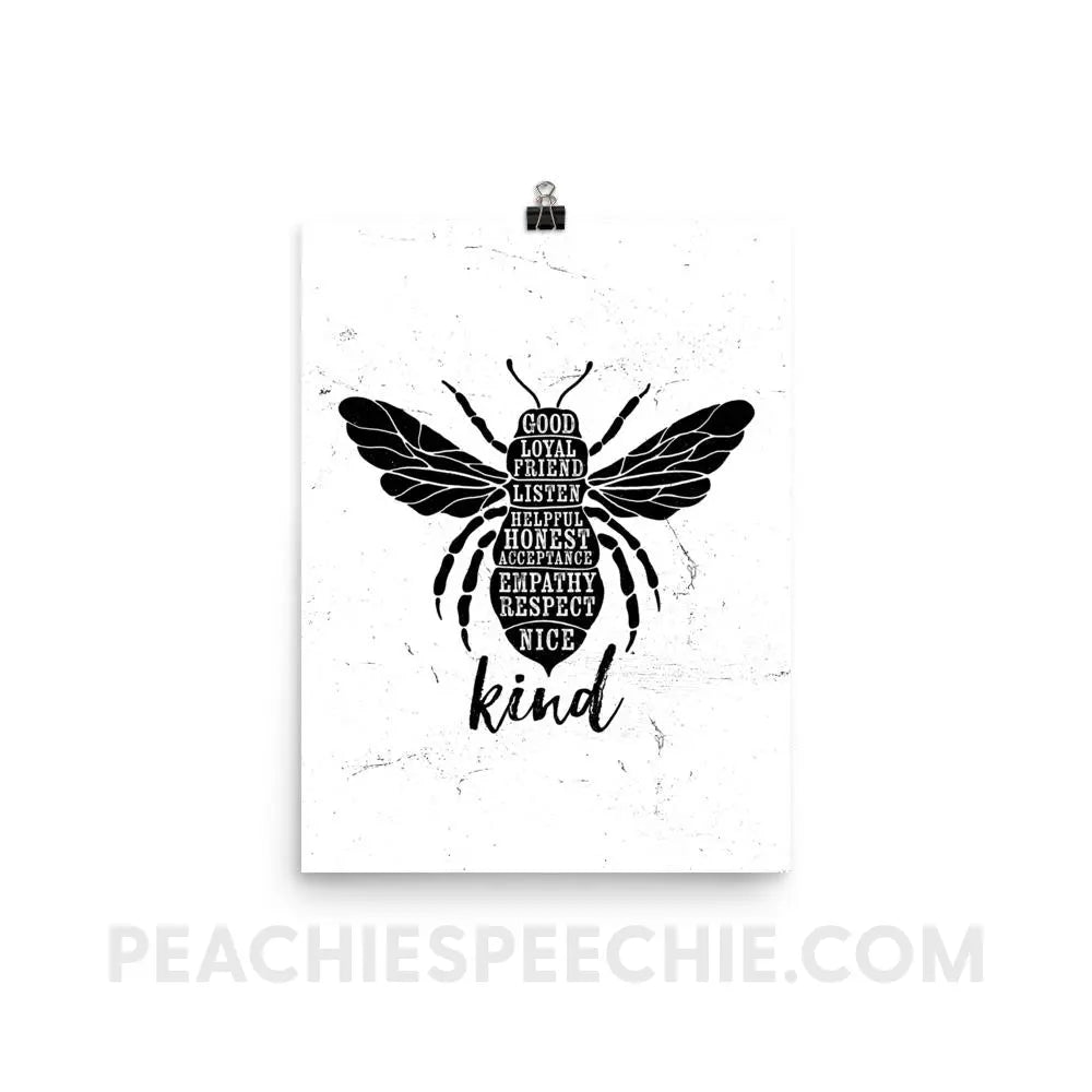 Bee Kind Poster - 12×16 - Posters peachiespeechie.com